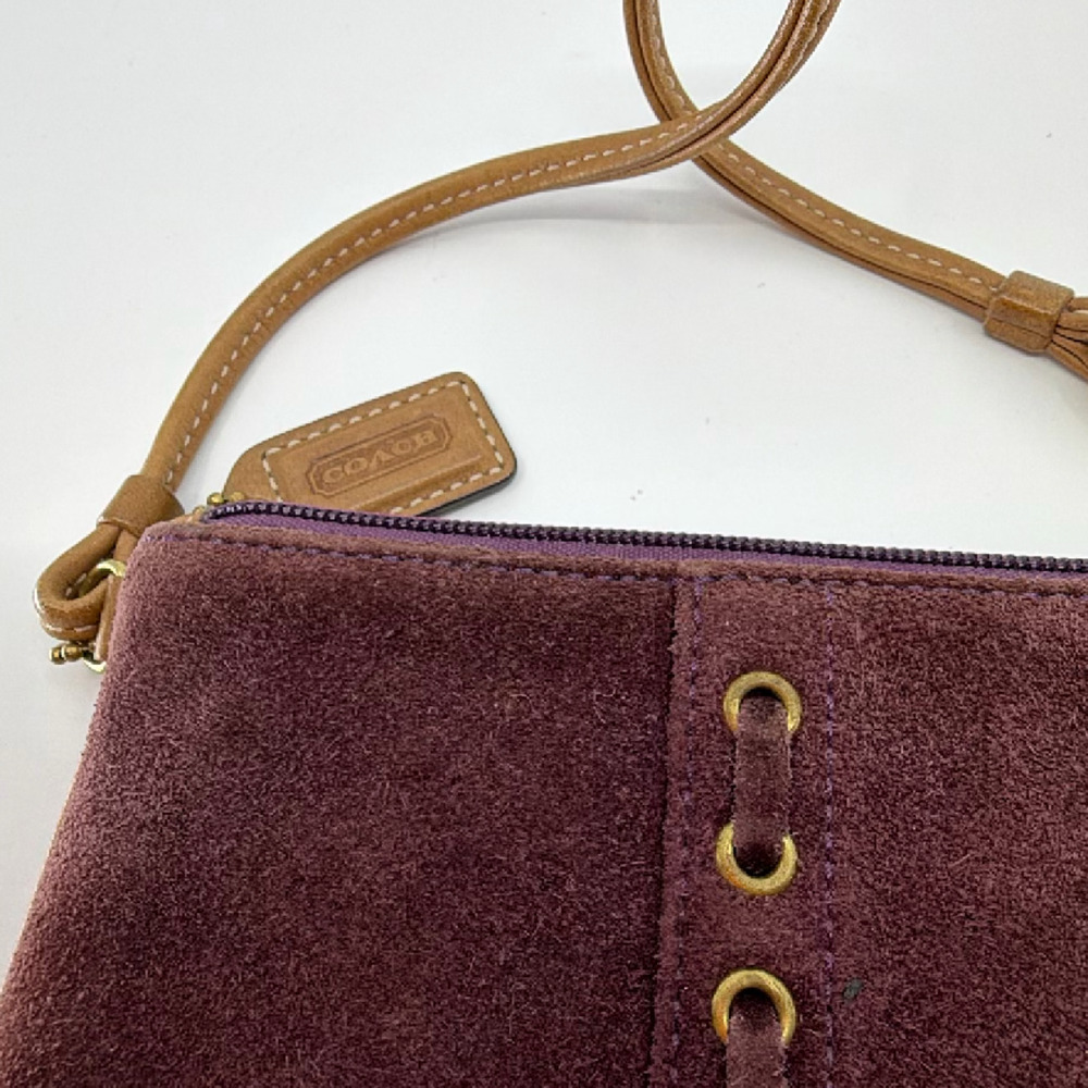 Coach Purple Suede Leather Wristlet - Picture 2 of 8